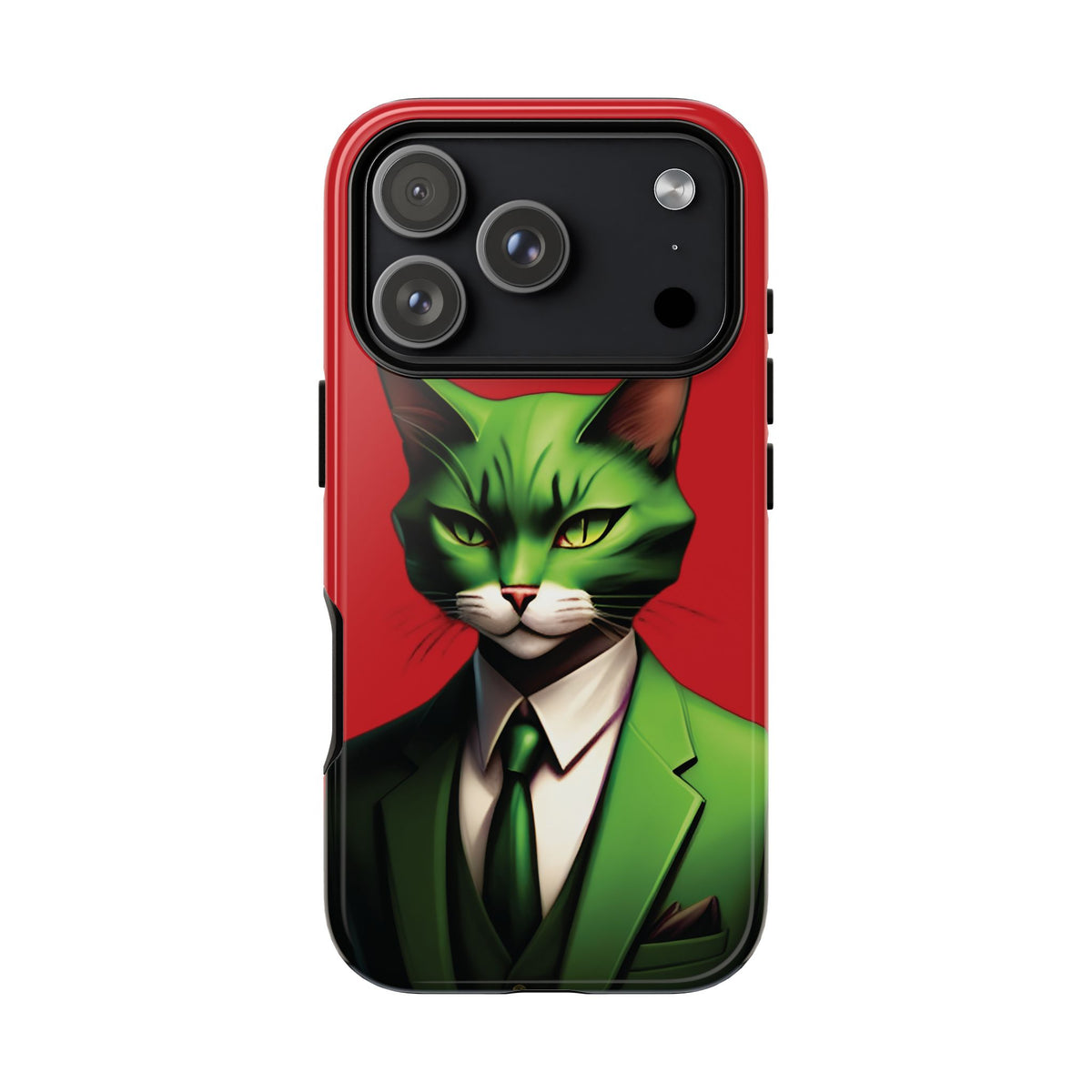 Husă Iphone 17 Pro GREEN SUIT CAT