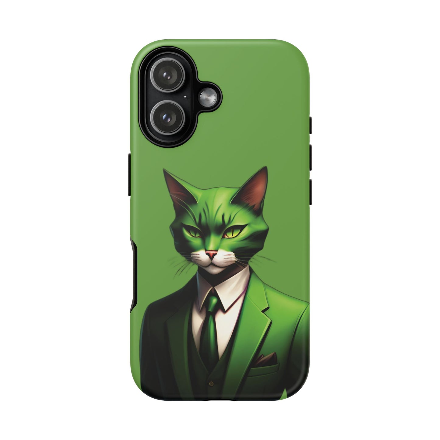 Husă Iphone 17 GREEN SUIT CAT Mat
