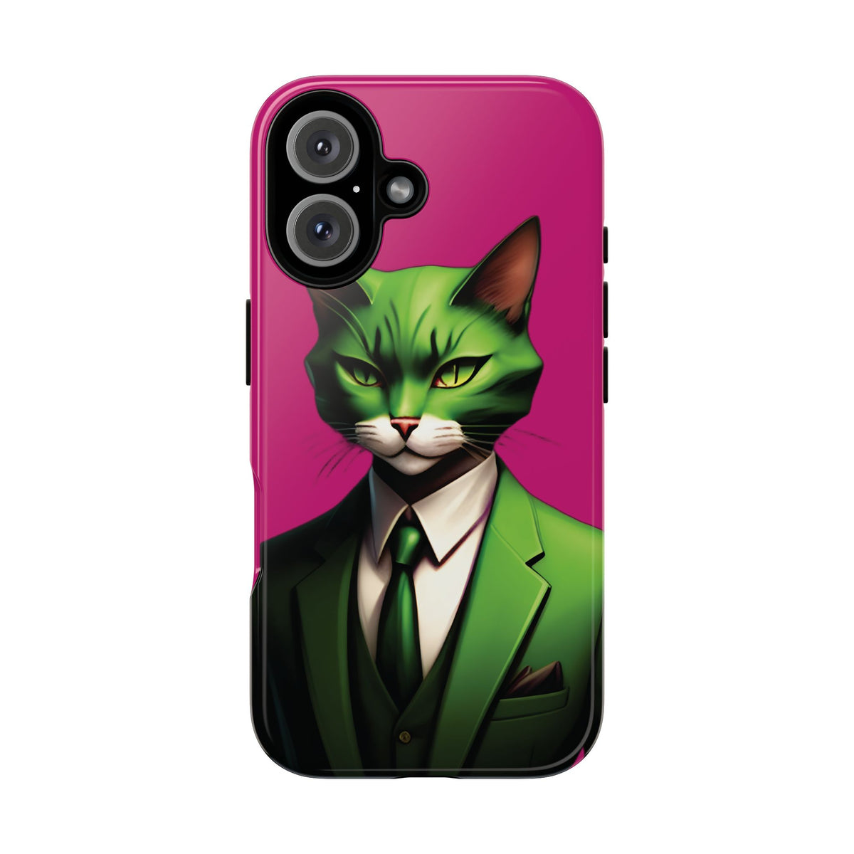 Husă Iphone 16 GREEN SUIT CAT