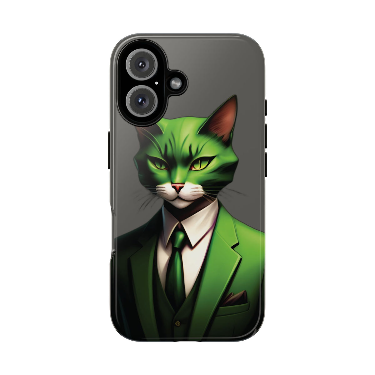 Husă Iphone 16 GREEN SUIT CAT