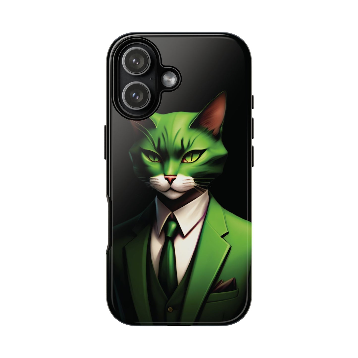 Husă Iphone 17 GREEN SUIT CAT