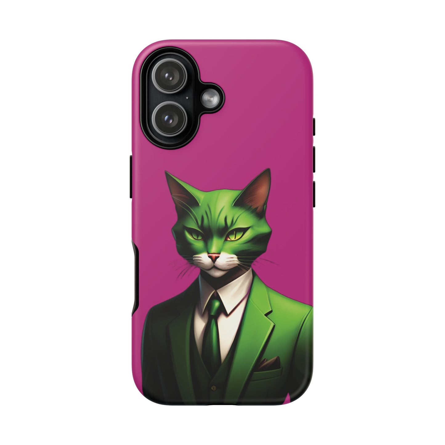 Husă Iphone 17 GREEN SUIT CAT Mat
