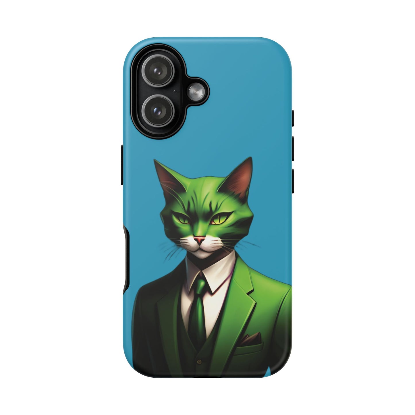 Husă Iphone 17 GREEN SUIT CAT Mat