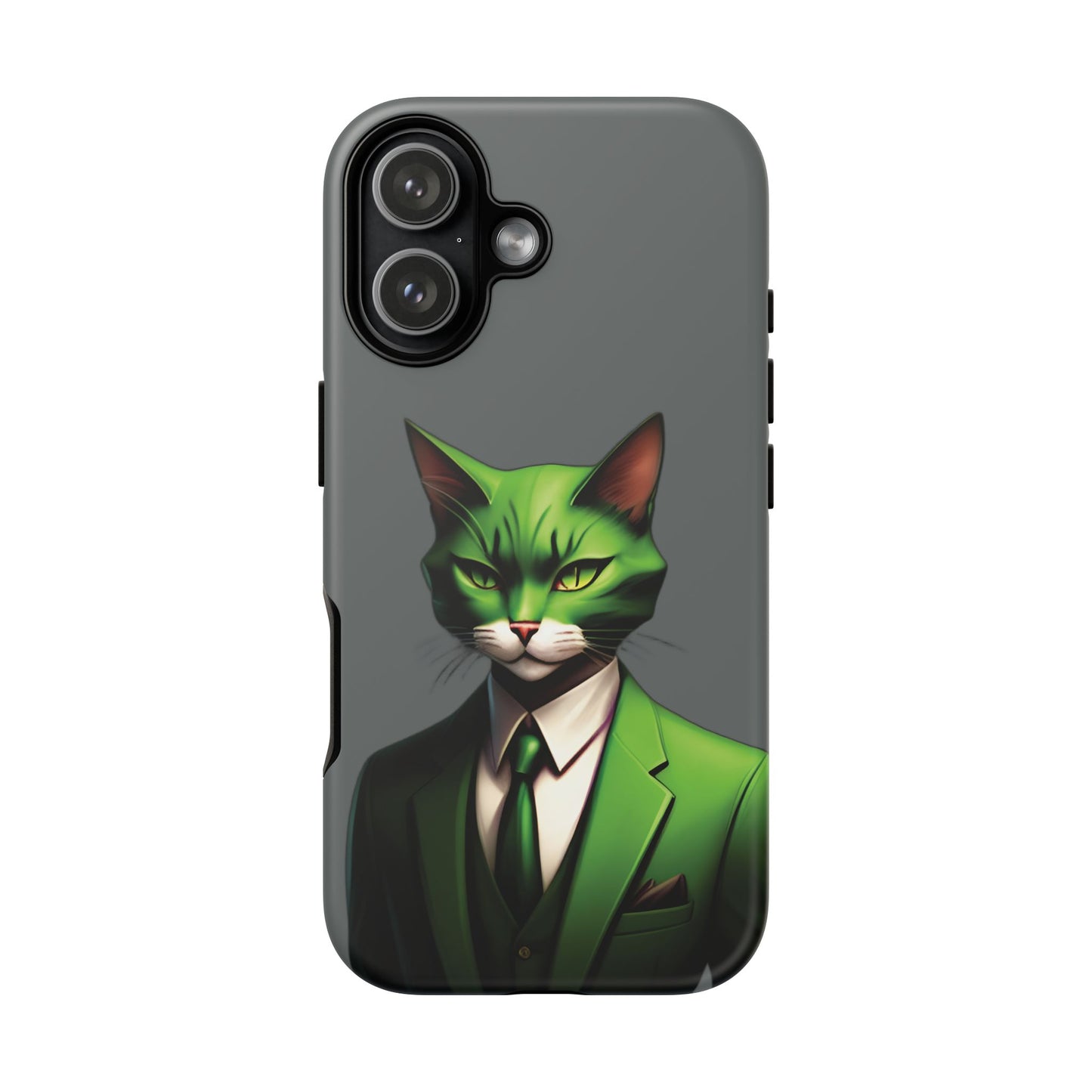 Husă Iphone 17 GREEN SUIT CAT Mat