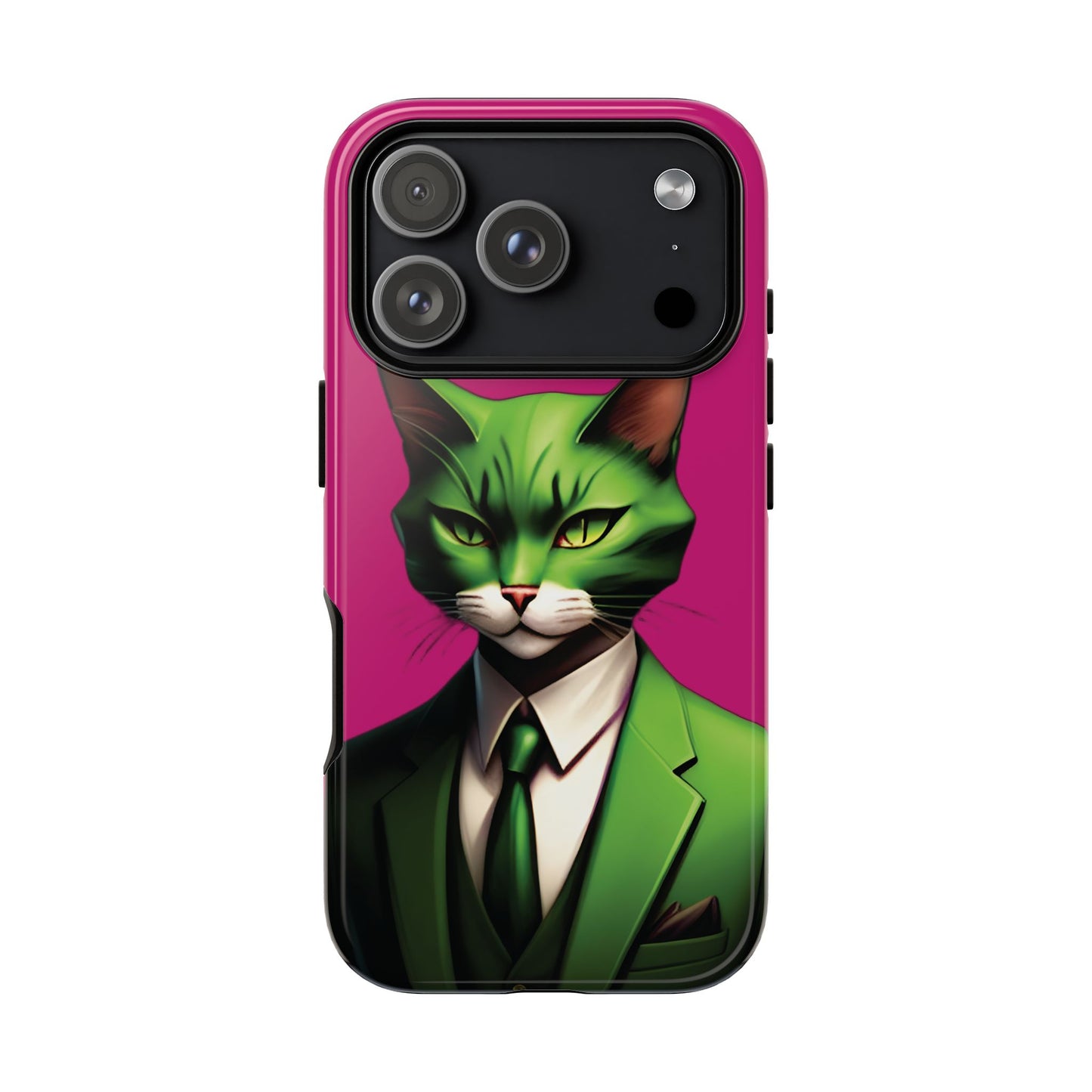 Husă Iphone 17 Pro GREEN SUIT CAT