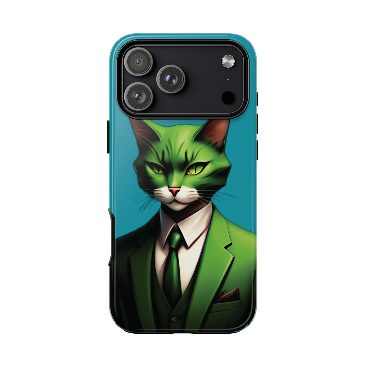 Husă Iphone 17 Pro Max GREEN SUIT CAT