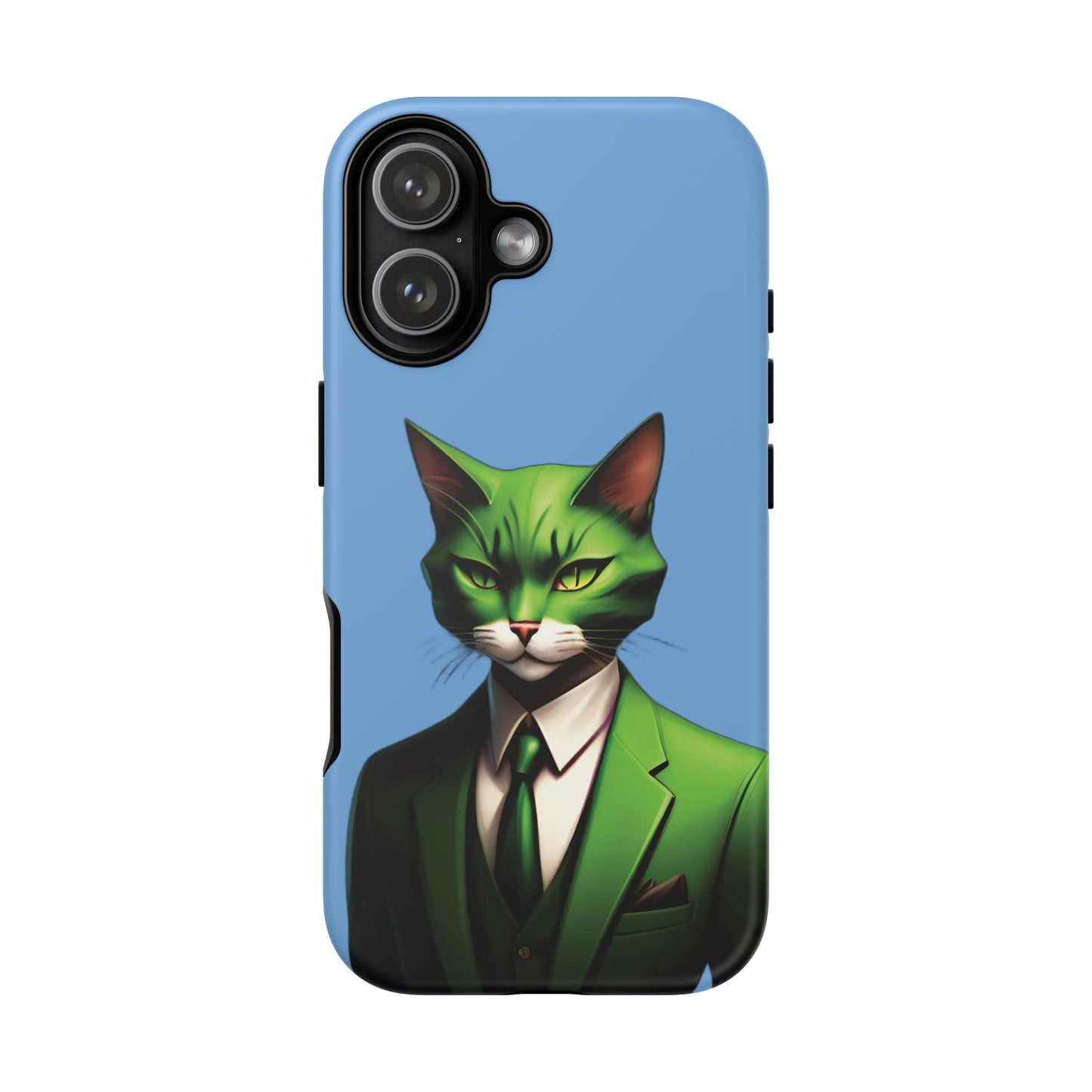Husă Iphone 17 GREEN SUIT CAT Mat