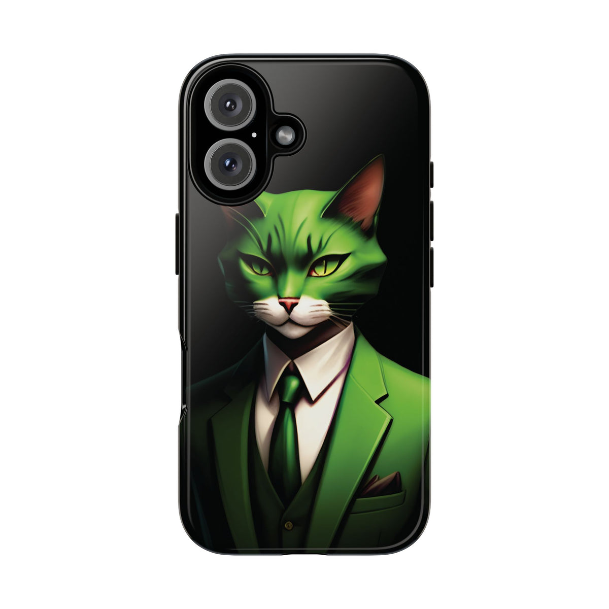 Husă Iphone 16 GREEN SUIT CAT