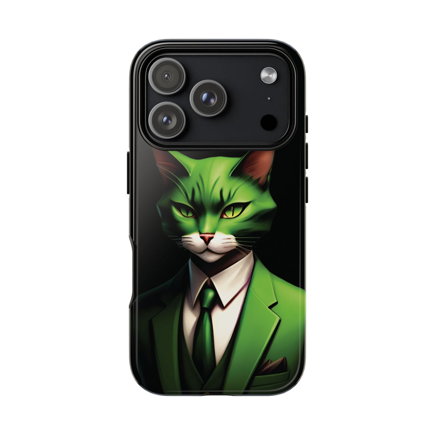 Husă Iphone 17 Pro GREEN SUIT CAT