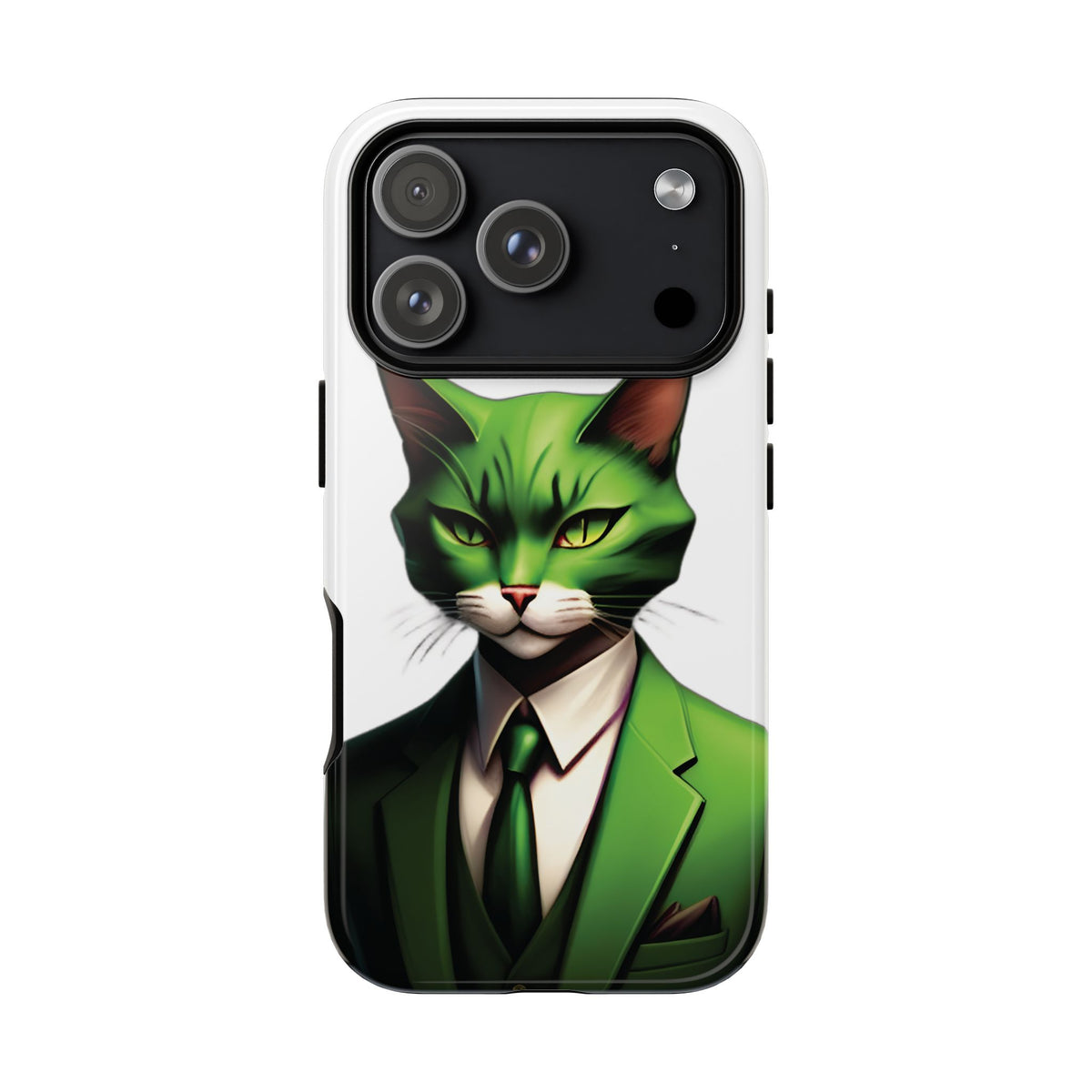 Husă Iphone 17 Pro GREEN SUIT CAT