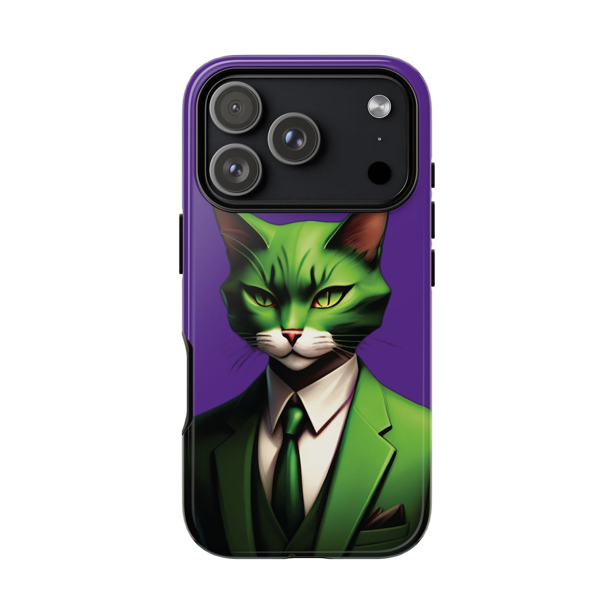 Husă Iphone 17 Pro GREEN SUIT CAT