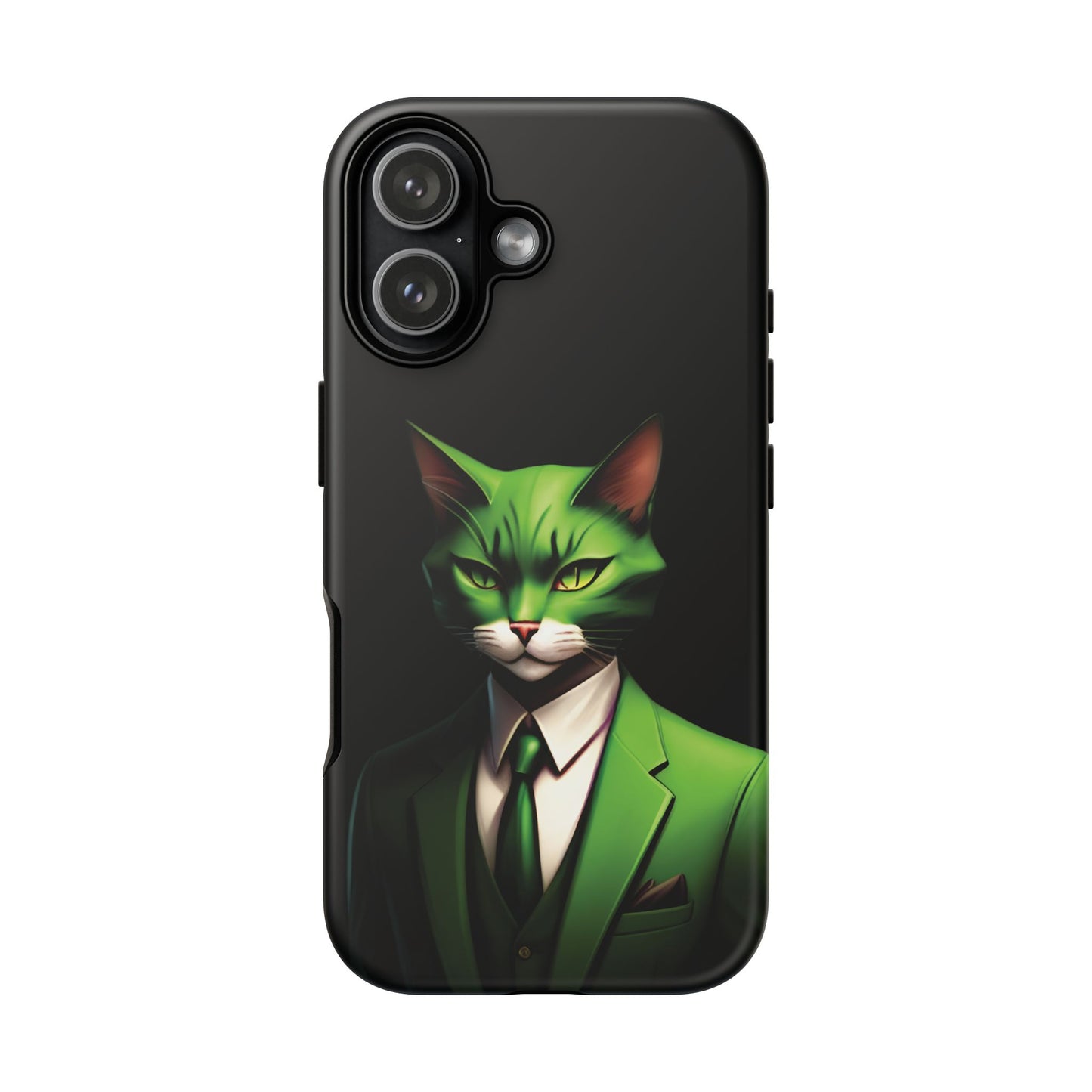 Husă Iphone 17 GREEN SUIT CAT Mat