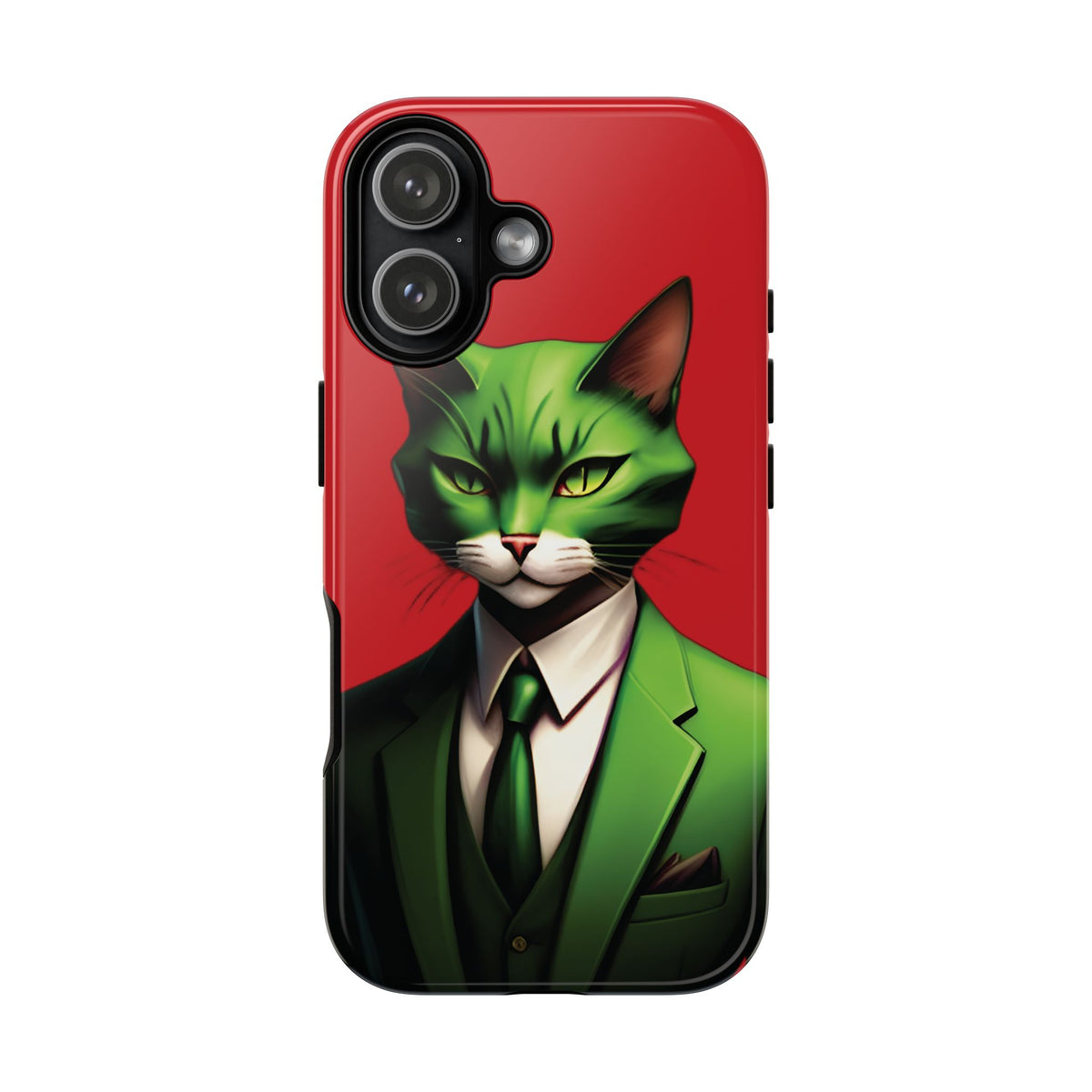 Husă Iphone 17 GREEN SUIT CAT
