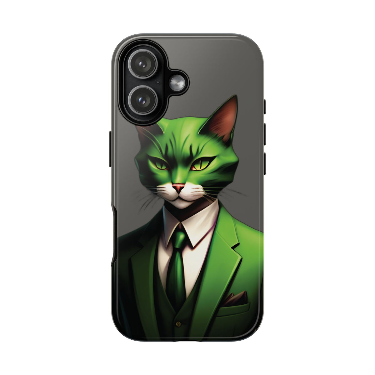 Husă Iphone 17 GREEN SUIT CAT