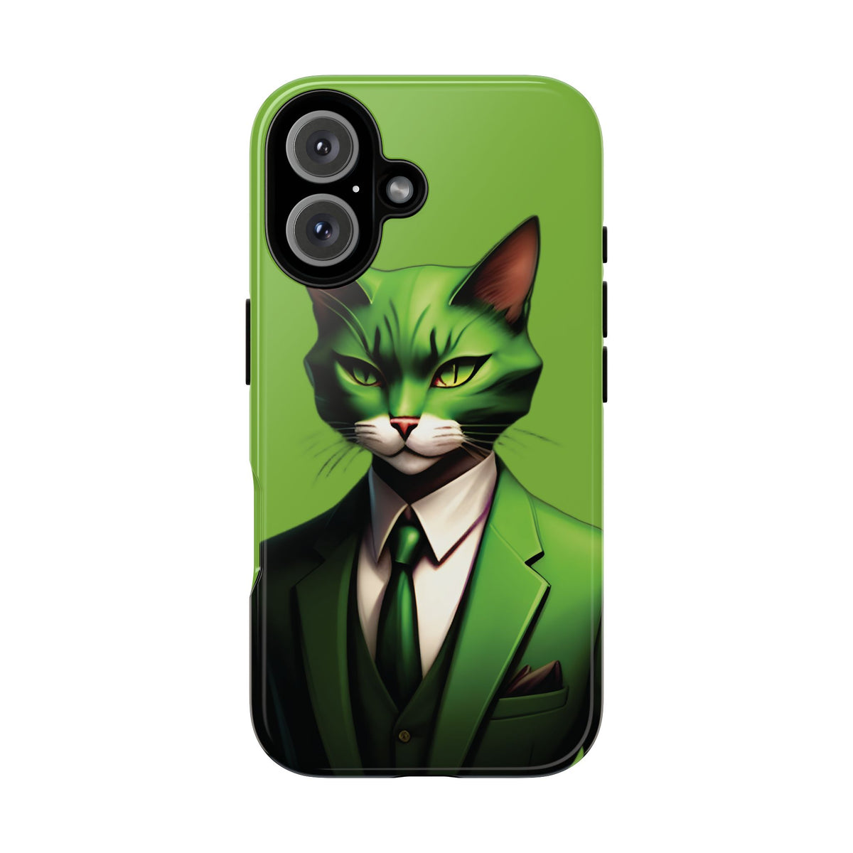 Husă Iphone 16 GREEN SUIT CAT