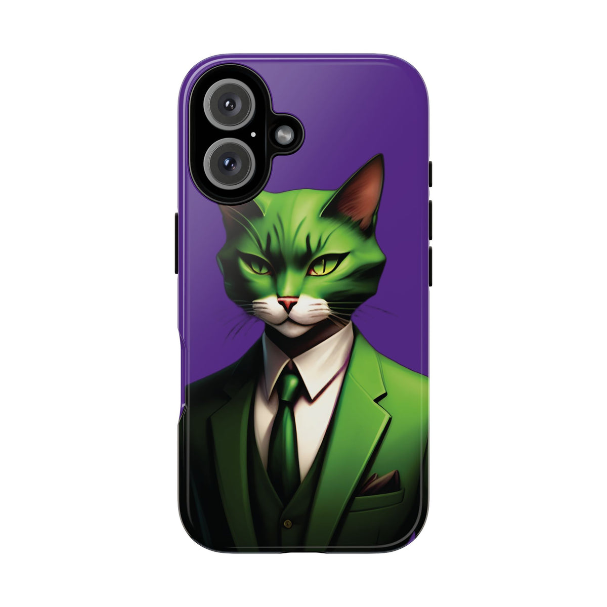 Husă Iphone 16 GREEN SUIT CAT