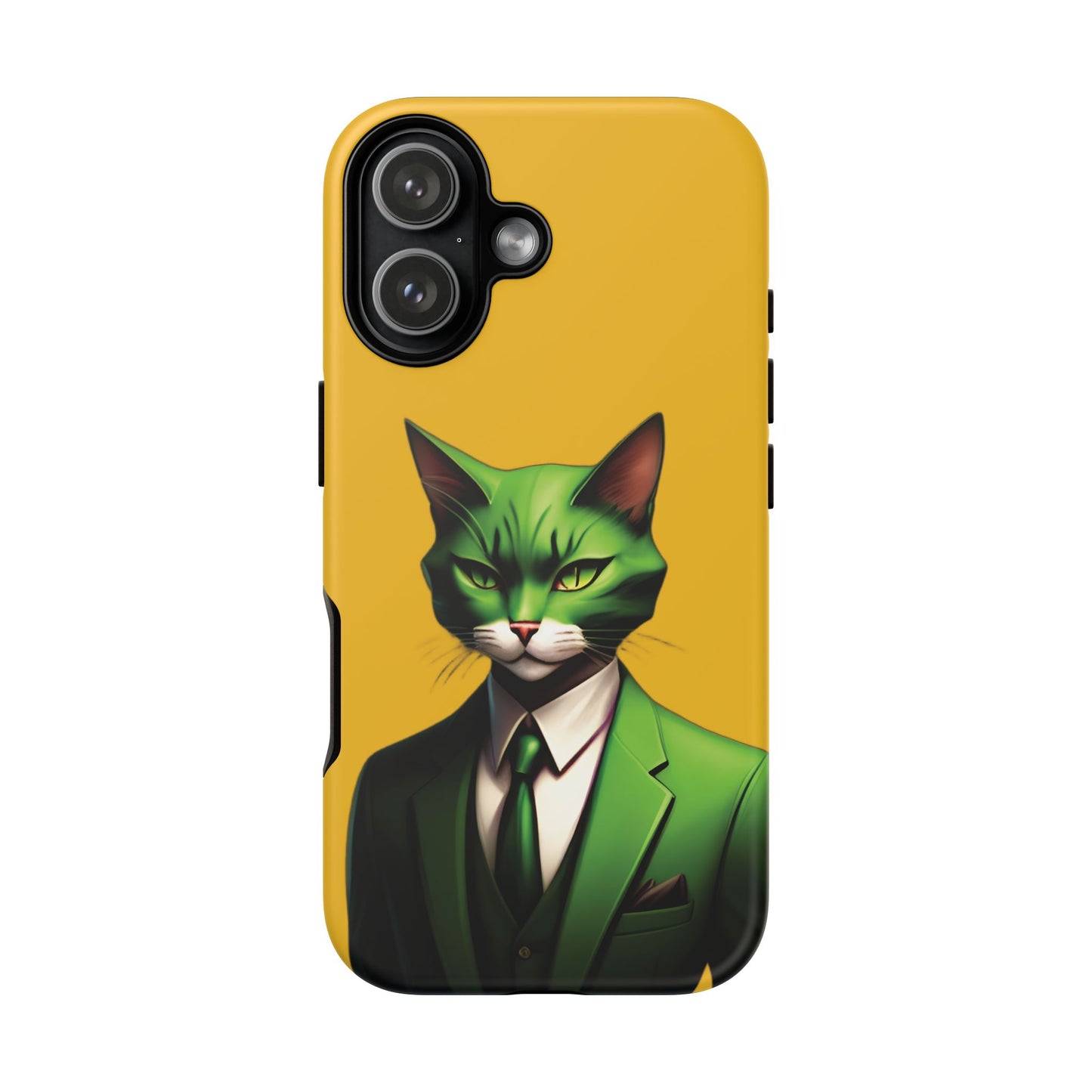 Husă Iphone 17 GREEN SUIT CAT Mat