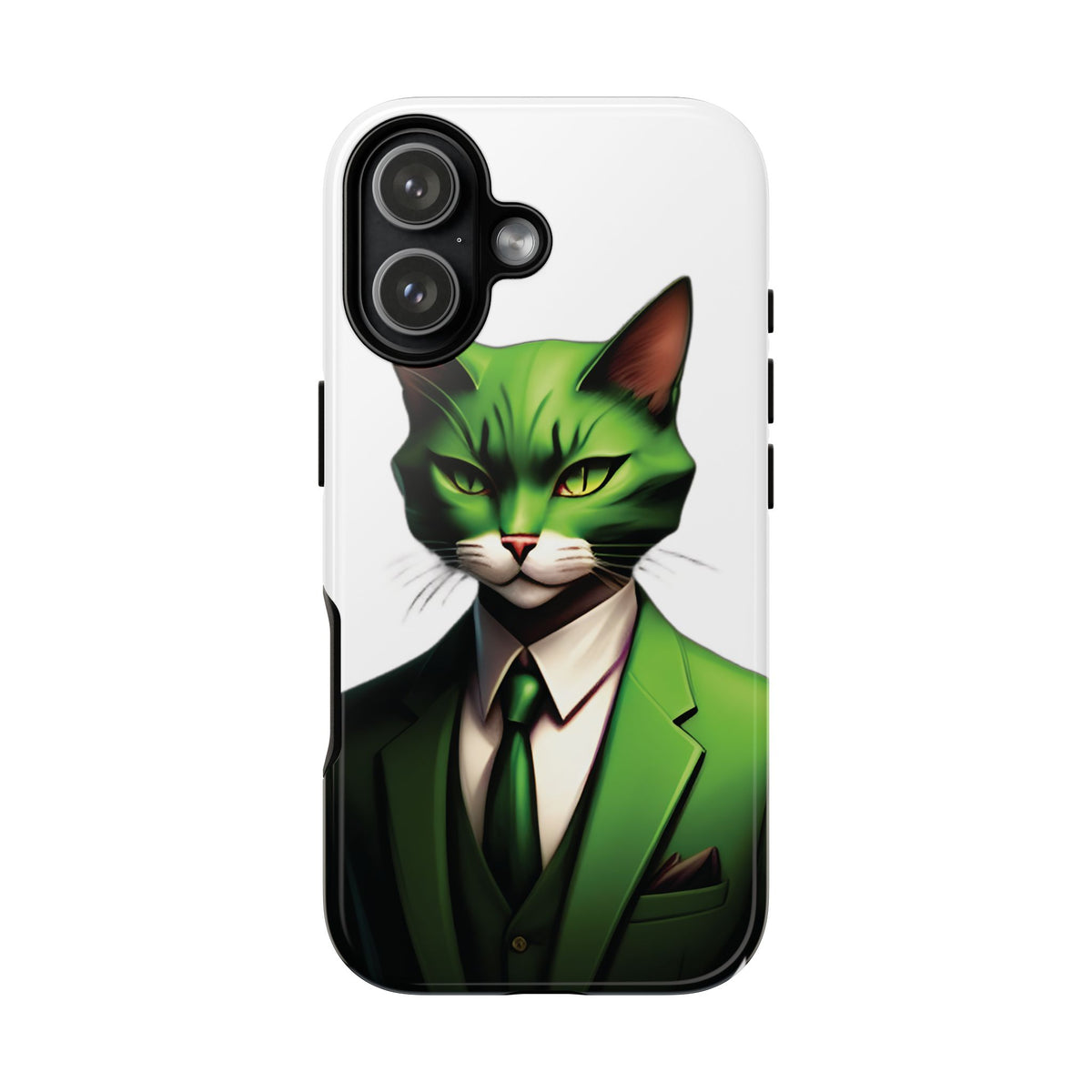 Husă Iphone 17 GREEN SUIT CAT