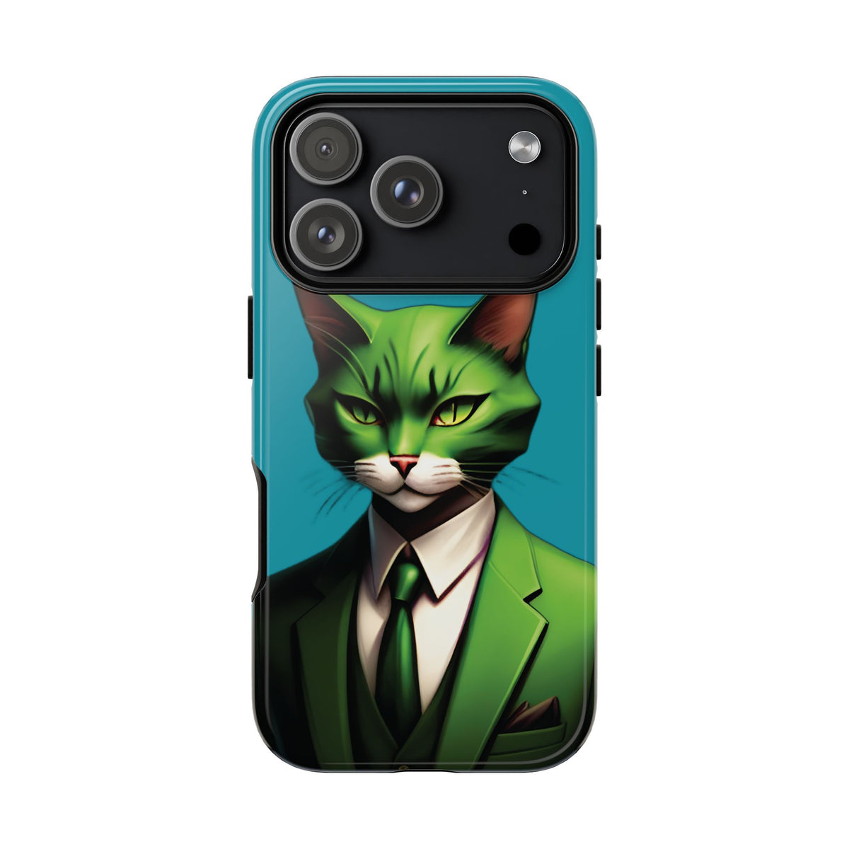 Husă Iphone 17 Pro GREEN SUIT CAT