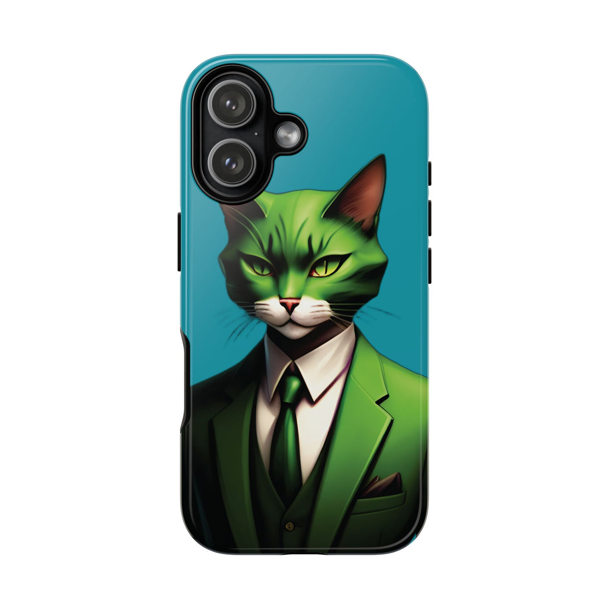 Husă Iphone 17 GREEN SUIT CAT