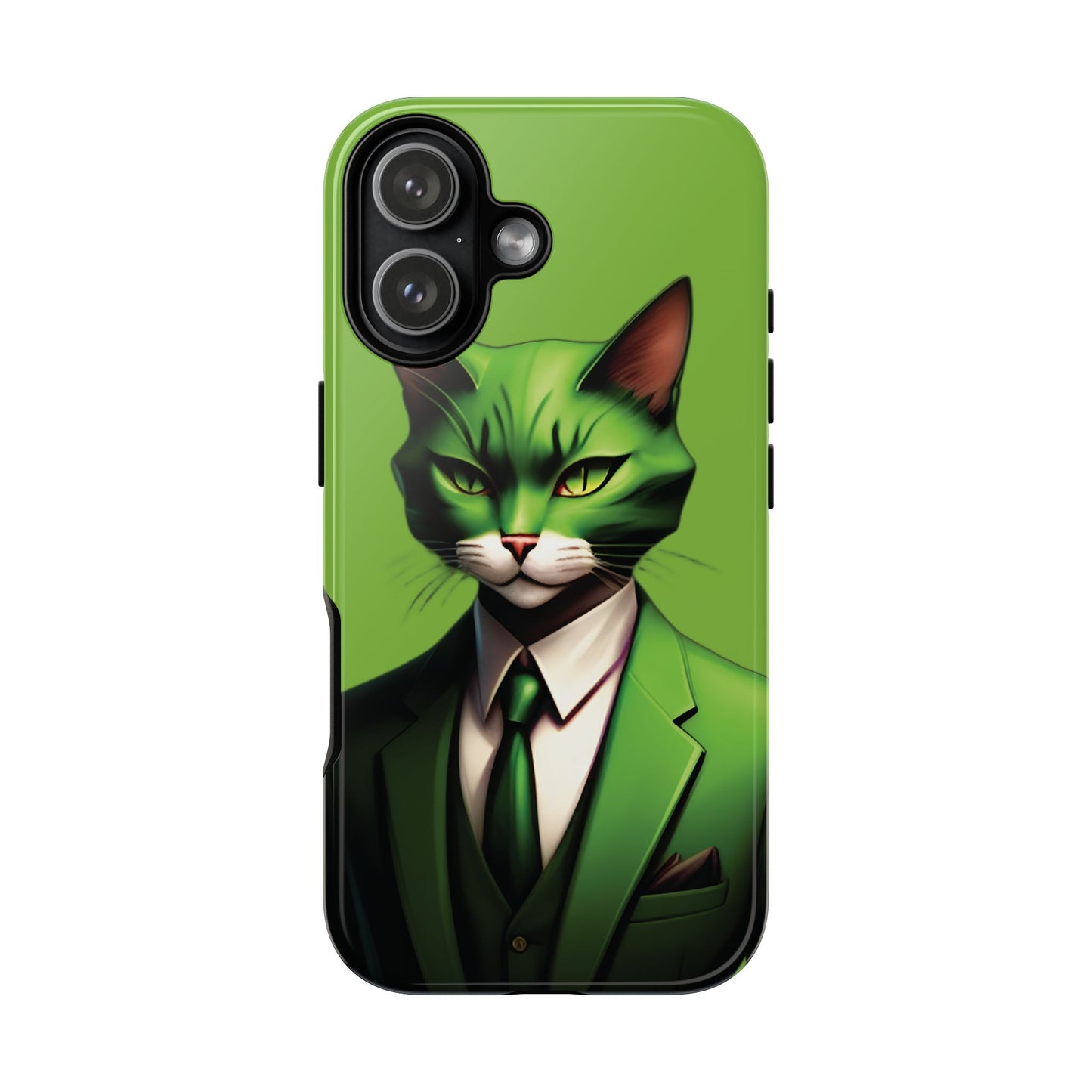 Husă Iphone 17 GREEN SUIT CAT