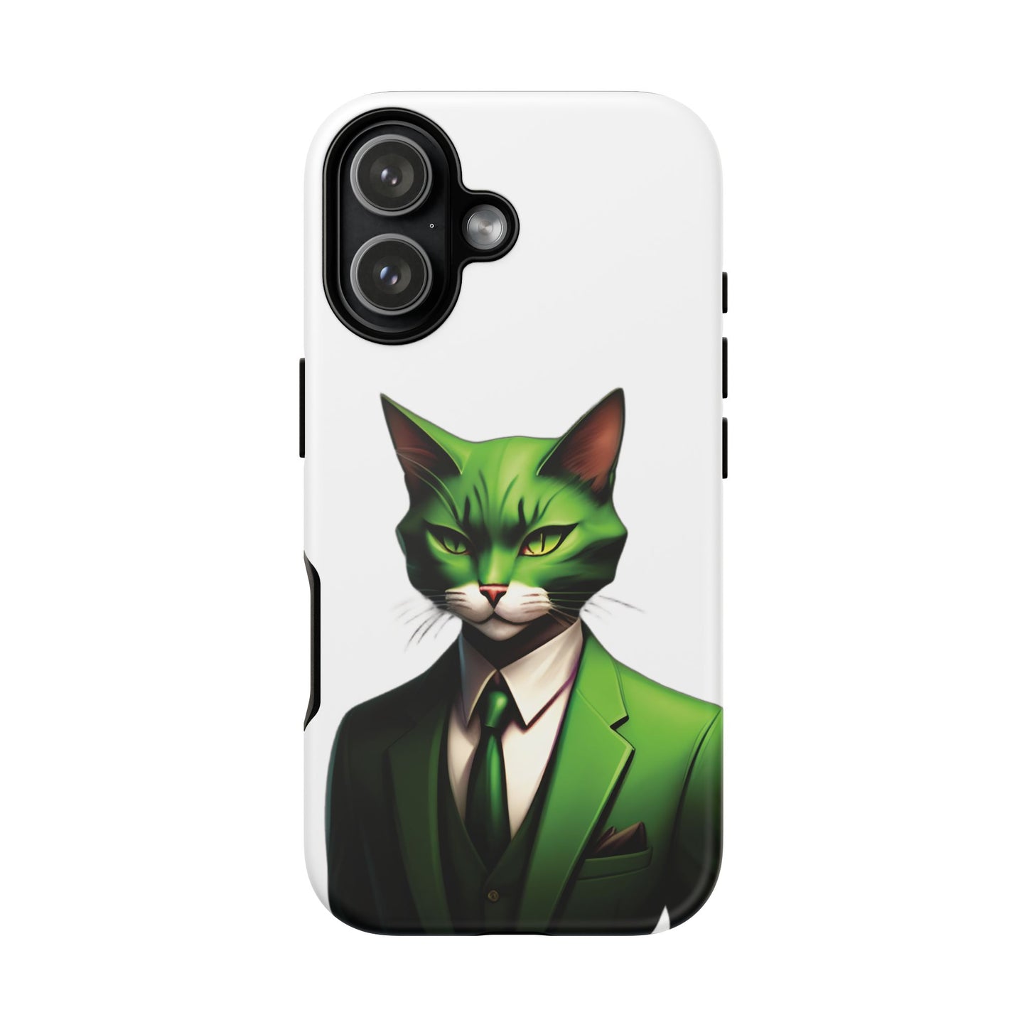 Husă Iphone 17 GREEN SUIT CAT Mat